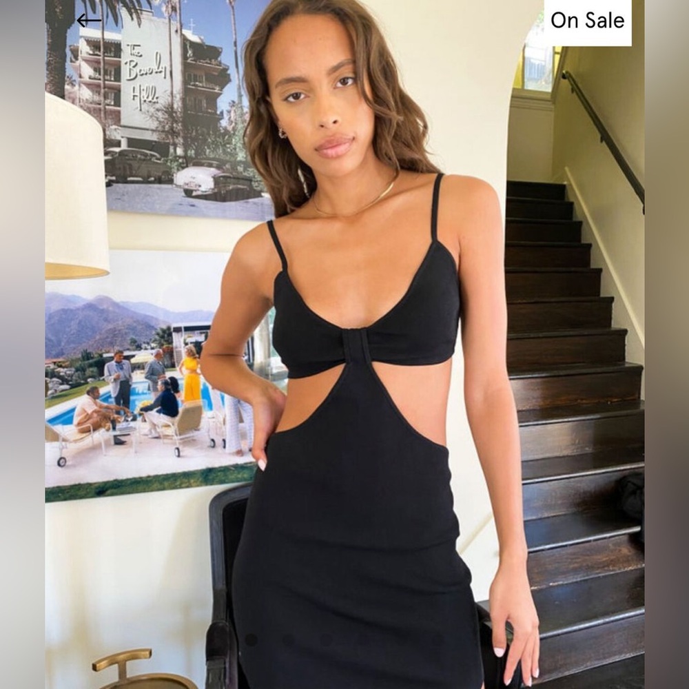 Glass one knit cut out mini dress black size S